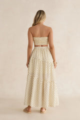 Shimmering Sands Polka Dot Crop Top Yellow