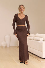 Claire Lace Maxi Skirt Brown