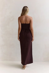 Love Me A Little Strapless Maxi Dress Brown