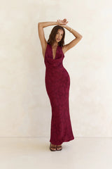 Lasting Luxuries Maxi Dress Wine