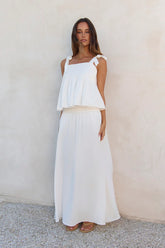 Glass Hearts Maxi Skirt White