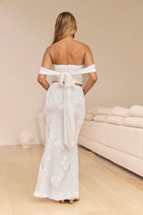 Salty Skies Mesh Maxi Skirt White