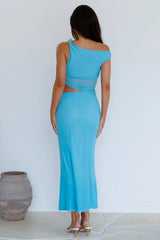 Summer Moon Off The Shoulder Maxi Dress Blue