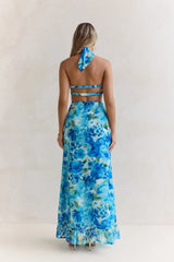 Volume Up Strapless Maxi Dress Blue