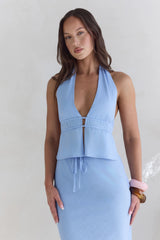 Aquatic Wonder Halter Top Blue