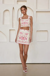 Mosaic Mini Skirt White Multi