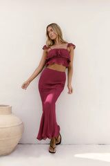 Sweet Silhouette Maxi Skirt Berry