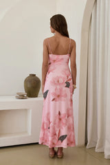 Scent Of Roses Mesh Maxi Dress Pink