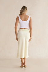 Coastal Cities Satin Midi Skirt Butter