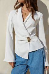 Summer In The City Long Sleeve Top White