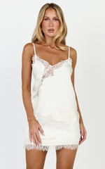 Ava Top - Lace Trim Asymmetrical Camisole Top in Cream