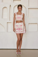 Mosaic Mini Skirt White Multi