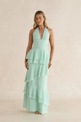 Path Of Fate Halter Maxi Dress Sage