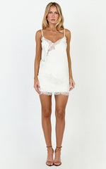 Ava Top - Lace Trim Asymmetrical Camisole Top in Cream
