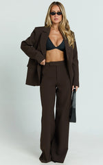 Selena Blazer - Oversized Single Breasted Blazer in Brown