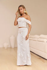 Salty Skies Mesh Maxi Skirt White