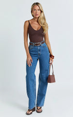 Cady Top - Scoop Neck Top in Chocolate