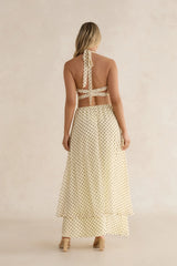 Sorbet Soiree Halter Maxi Dress Yellow