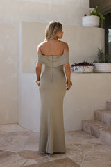 Martini Bloom Off Shoulder Maxi Dress Sage
