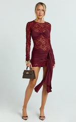 Lioness - Midnight Mini Dress - In Garnet