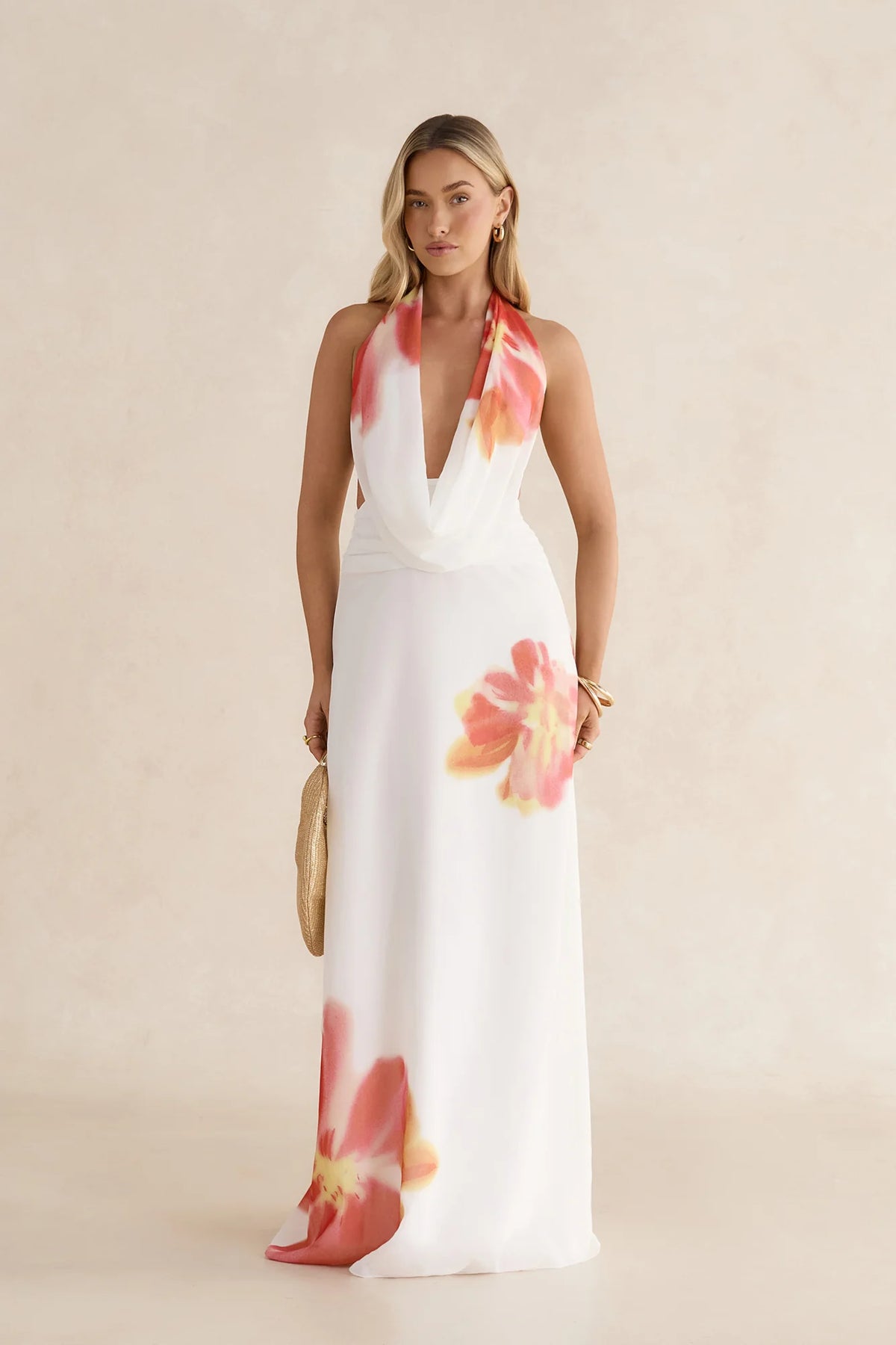 Orchid Oasis Maxi Dress White