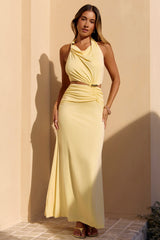 Euphoria Halter Maxi Dress Yellow