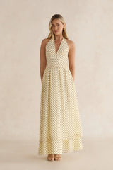 Sorbet Soiree Halter Maxi Dress Yellow