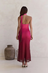 Unstoppable Moment Mesh Maxi Dress Plum