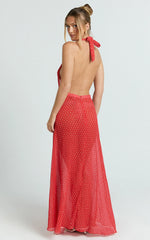 Lioness - District Maxi Dress - In Tomato Polka
