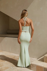 Palm Tree Paradise Maxi Skirt Green