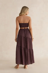 Shimmering Sands Polka Dot Maxi Skirt Brown