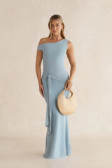 Hear The Stars Off Shoulder Maxi Dress Blue