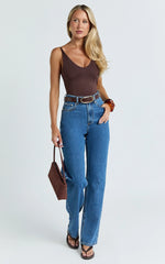 Cady Top - Scoop Neck Top in Chocolate