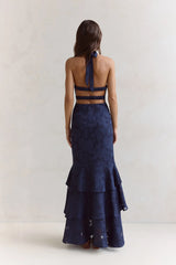 Heartbeat Haze Halter Maxi Dress Navy