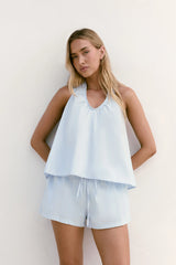 Evelyn Halter Top Blue