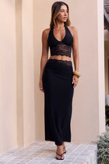 Statement Gaze Lace Maxi Skirt Black