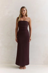 Love Me A Little Strapless Maxi Dress Brown