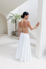 Evaline Maxi Skirt White