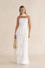 Tell Me Why Strapless Maxi Dress White