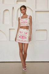 Mosaic Mini Skirt White Multi