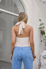 Sandy Skies Halter Top Beige