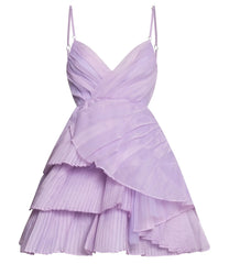 Amalie The Label - Mae Pleated Mini Dress - In Lilac