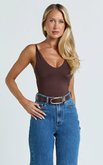 Cady Top - Scoop Neck Top in Chocolate