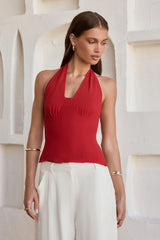 Blazing Suns Halter Top Red