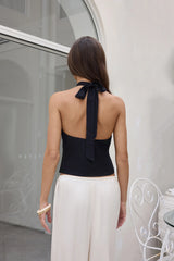 Sandy Skies Halter Top Black