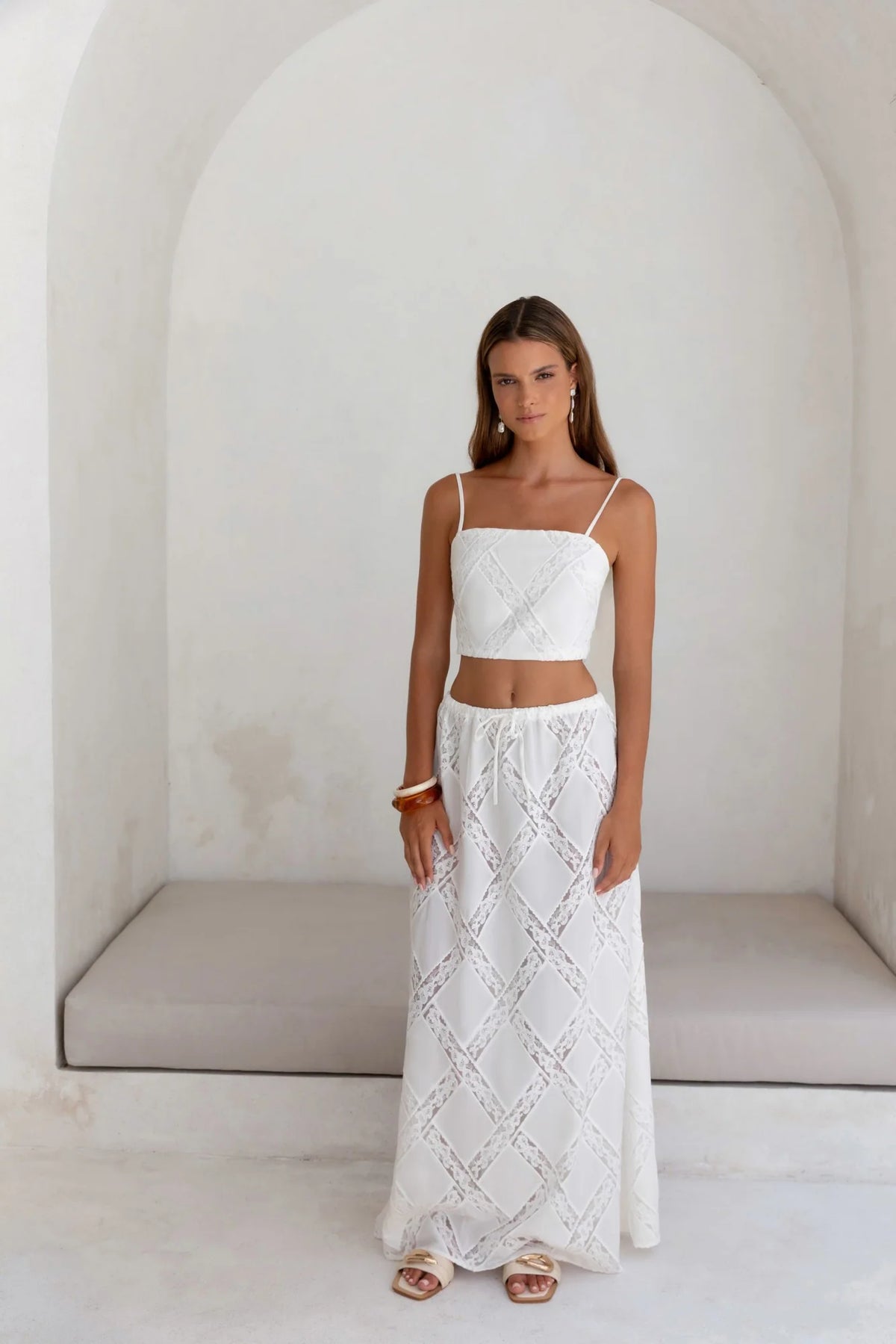 Ocean Air Oasis Crop Top White