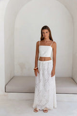 Ocean Air Oasis Crop Top White