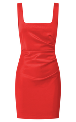 Big Love Mini Dress - Square Neck Bodycon Dress in Red