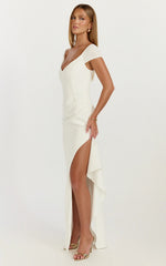 Skye Maxi Dress - V Shaped Neckline Short Sleeve Dress in White