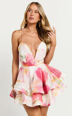 Amalie The Label - Felicity Plunge Tiered Mini Dress - Int